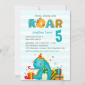 Cute Dinosaurs Stomp Chomp and roar birhtday boy  Kaart (Voorkant)