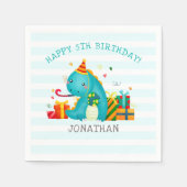 Cute Dinosaurs Stomp Chomp and roar birhtday Kids Servet (Voorkant)