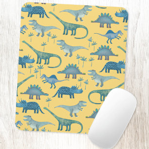 Cute Dinosaurs Sunshine Yellow Muismat