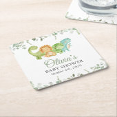 Cute Dinosaurs, T-Rex, Jurassic, Baby Shower Kartonnen Onderzetters (Schuin)
