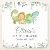 Cute Dinosaurs, T-Rex, Jurassic, Baby Shower Kartonnen Onderzetters (Voorkant)