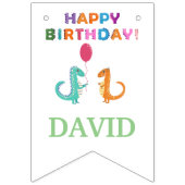 Cute Dinosaurs voor de decoraties op verjaardagsfe Vlaggetjes (Eerste vlag)