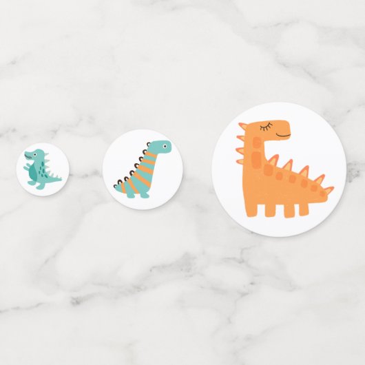 Cute Dinosaurs voor verjaardagsfeest Confetti (Achterkanten)