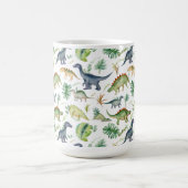 Cute Dinosaurs waterverf groen patroon kinder Koffiemok (Center)