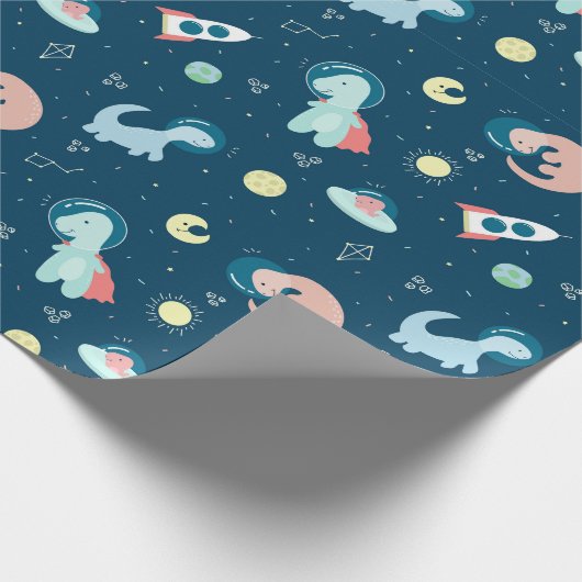 Cute Dinosaurs Wrapping Paper Cadeaupapier (Hoek)