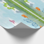 Cute Dinosaurs Wrapping Paper Cadeaupapier (Hoek)