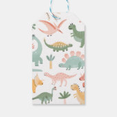 Cute Dinosaurus Baby Shower Cadeautje Tag Cadeaulabel (Achterkant)