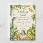 Cute Dinosaurus Baby Shower Kaart (Voorkant)