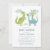 Cute Dinosaurus Baby Shower Kaart (Voorkant)