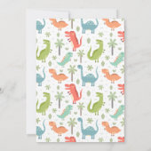 Cute Dinosaurus Baby Shower Kaart (Achterkant)