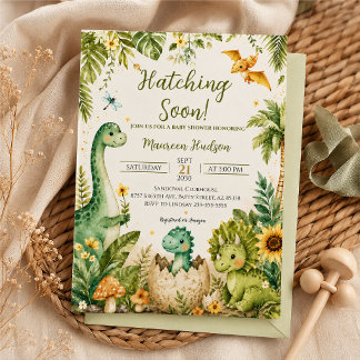 Cute Dinosaurus Baby Shower Kaart