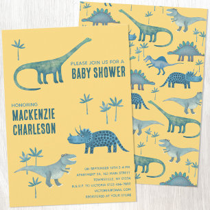 Cute Dinosaurus Baby Shower Kaart