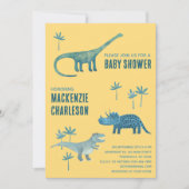 Cute Dinosaurus Baby Shower Kaart (Voorkant)
