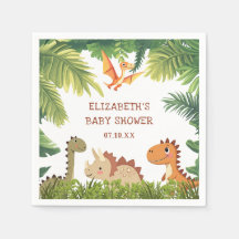 Cute Dinosaurus Begroeting Baby Shower