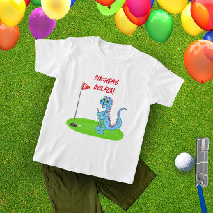 Cute Dinosaurus Golf Thema Kinderen Verjaardag T-shirt