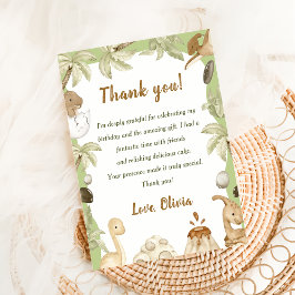 Cute Dinosaurus Jongen Verjaardagsfeestje Bedankt  Kaart