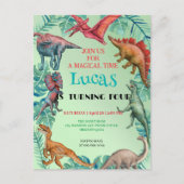 Cute dinosaurus jungle Schoolkinderen Verjaardagsf Briefkaart (Voorkant)