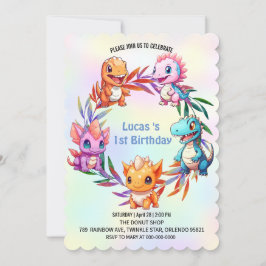 Cute dinosaurus jungle schoolkinderen verjaardagsf kaart