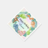 Cute dinosaurus jungle schoolkinderen verjaardagsf servet (Hoek)