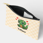 Cute Dinosaurus Kinderen Potloodetui – Voeg Naam T Etui (Open)
