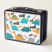Cute Dinosaurus Patroon Aangepaste Monogram Naam K (Achterkant)