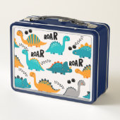 Cute Dinosaurus Patroon Aangepaste Monogram Naam K (Achterkant)