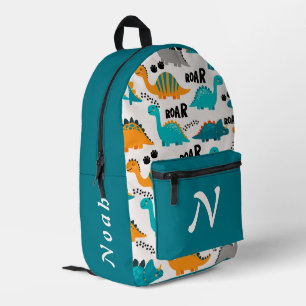 Cute Dinosaurus Patroon Aangepaste Monogram Naam K Bedrukte Rugzak