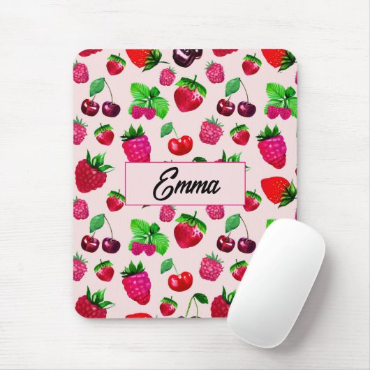 Cute Dinosaurus Patroon Aangepaste Monogram Naam K Muismat (Met muis)
