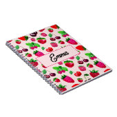 Cute Dinosaurus Patroon Aangepaste Monogram Naam K Notitieboek (Rechterzijde)