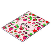 Cute Dinosaurus Patroon Aangepaste Monogram Naam K Notitieboek (Linkerzijde)