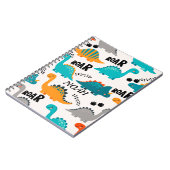 Cute Dinosaurus Patroon Aangepaste Monogram Naam K Notitieboek (Linkerzijde)