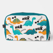 Cute Dinosaurus Patroon Aangepaste Monogram Naam K Toilettasje (Voorkant)