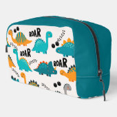 Cute Dinosaurus Patroon Aangepaste Monogram Naam K Toilettasje (Rechterhoek)