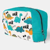 Cute Dinosaurus Patroon Aangepaste Monogram Naam K Toilettasje (Rechterhoek)