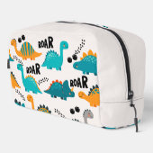 Cute Dinosaurus Patroon Aangepaste Monogram Naam K Toilettasje (Rechterhoek)
