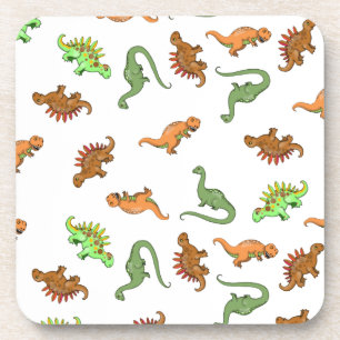 Cute Dinosaurus Patroon Bier Onderzetter
