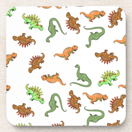 Cute Dinosaurus Patroon Bier Onderzetter (Voorkant)