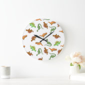 Cute Dinosaurus Patroon Grote Klok (Huis)