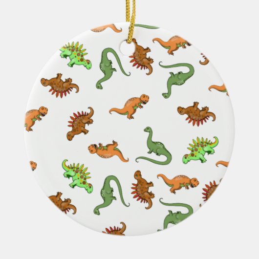 Cute Dinosaurus Patroon Keramisch Ornament (Voorkant)