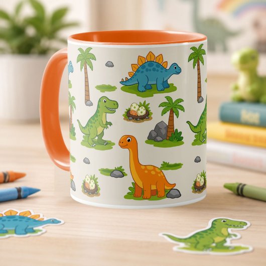 Cute Dinosaurus Patroon Kinderen Mok