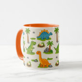 Cute Dinosaurus Patroon Kinderen Mok (Voorkant links)