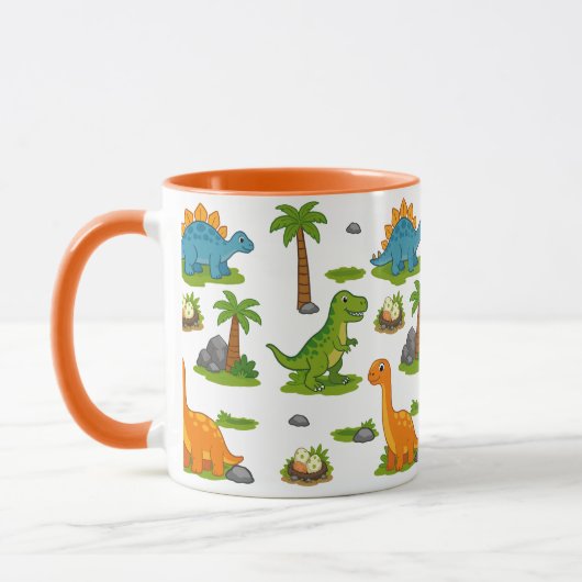 Cute Dinosaurus Patroon Kinderen Mok (Links)