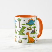 Cute Dinosaurus Patroon Kinderen Mok (Voorkant rechts)