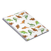Cute Dinosaurus Patroon Notitieboek (Rechterzijde)