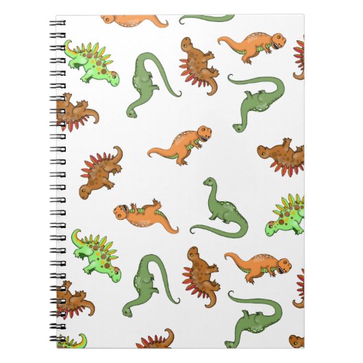 Cute Dinosaurus Patroon Notitieboek (Voorkant)