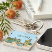 Cute Dinosaurus Sleutelhanger | Feest Favor (Voorkant Rechts)
