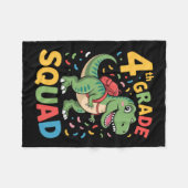 Cute dinosaurus terug naar school 4e leerjaar fleece deken (Voorkant (Horizontaal))