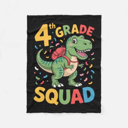 Cute dinosaurus terug naar school 4e leerjaar fleece deken (Voorkant)
