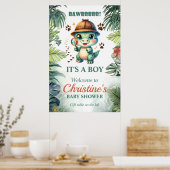 Cute Dinosaurus Thema Baby Shower Poster (Keuken)