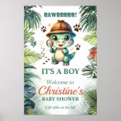 Cute Dinosaurus Thema Baby Shower Poster (Voorkant)